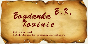 Bogdanka Kovinić vizit kartica